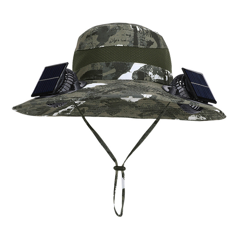 Breiter Outdoor-Sonnenhut mit Sonnenfächer
