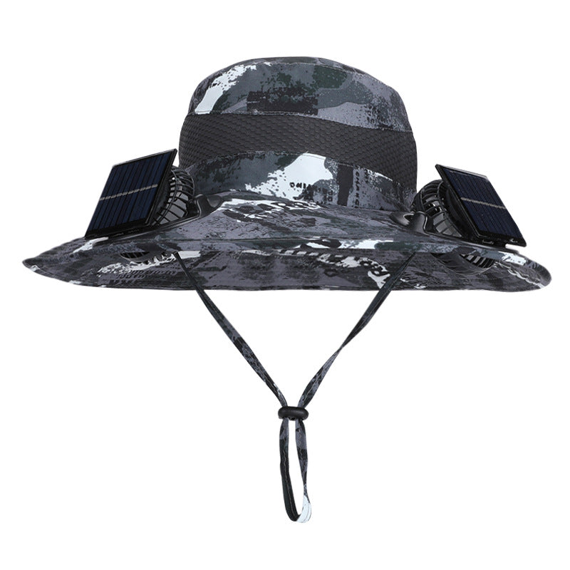 Breiter Outdoor-Sonnenhut mit Sonnenfächer