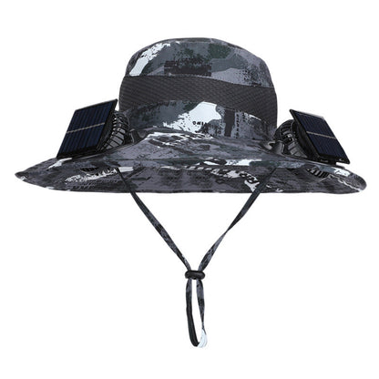 Breiter Outdoor-Sonnenhut mit Sonnenfächer